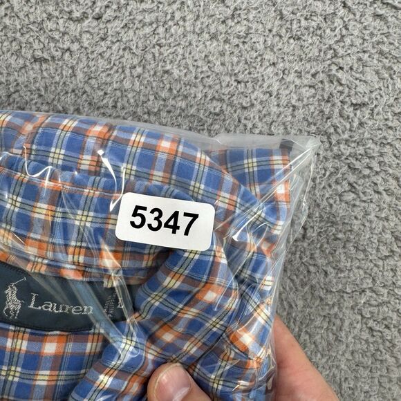 Ralph Lauren Shirt Mens L Blue Plaid Long Sleeve Button Down Classic Fit - Picture 9 of 9